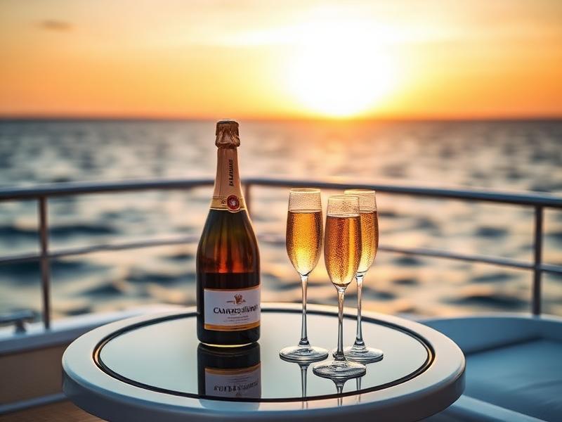 drinks and catering setup for corporate yacht event in miami