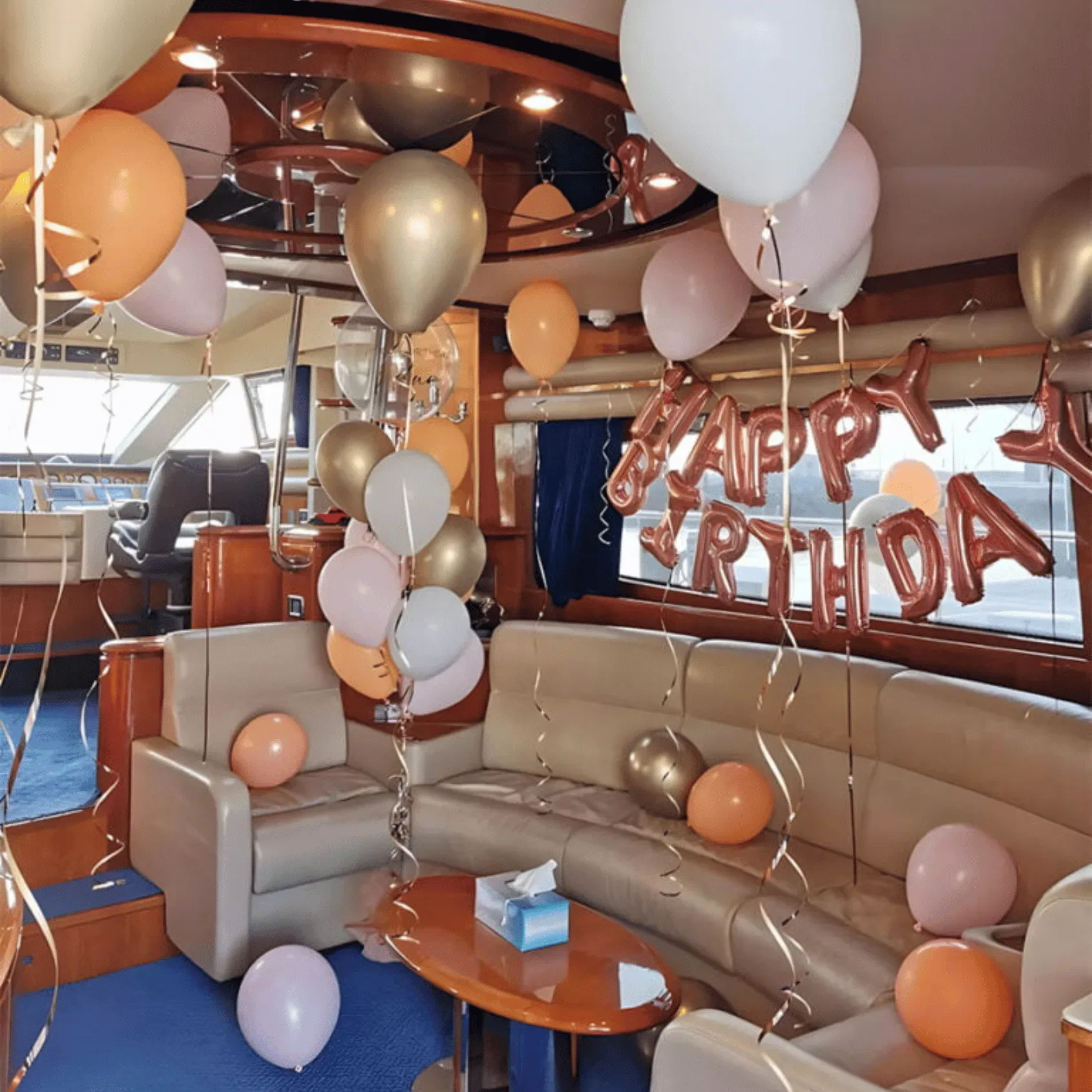 budget birthday yacht party miami with guests celebrating on affordable charter vessel