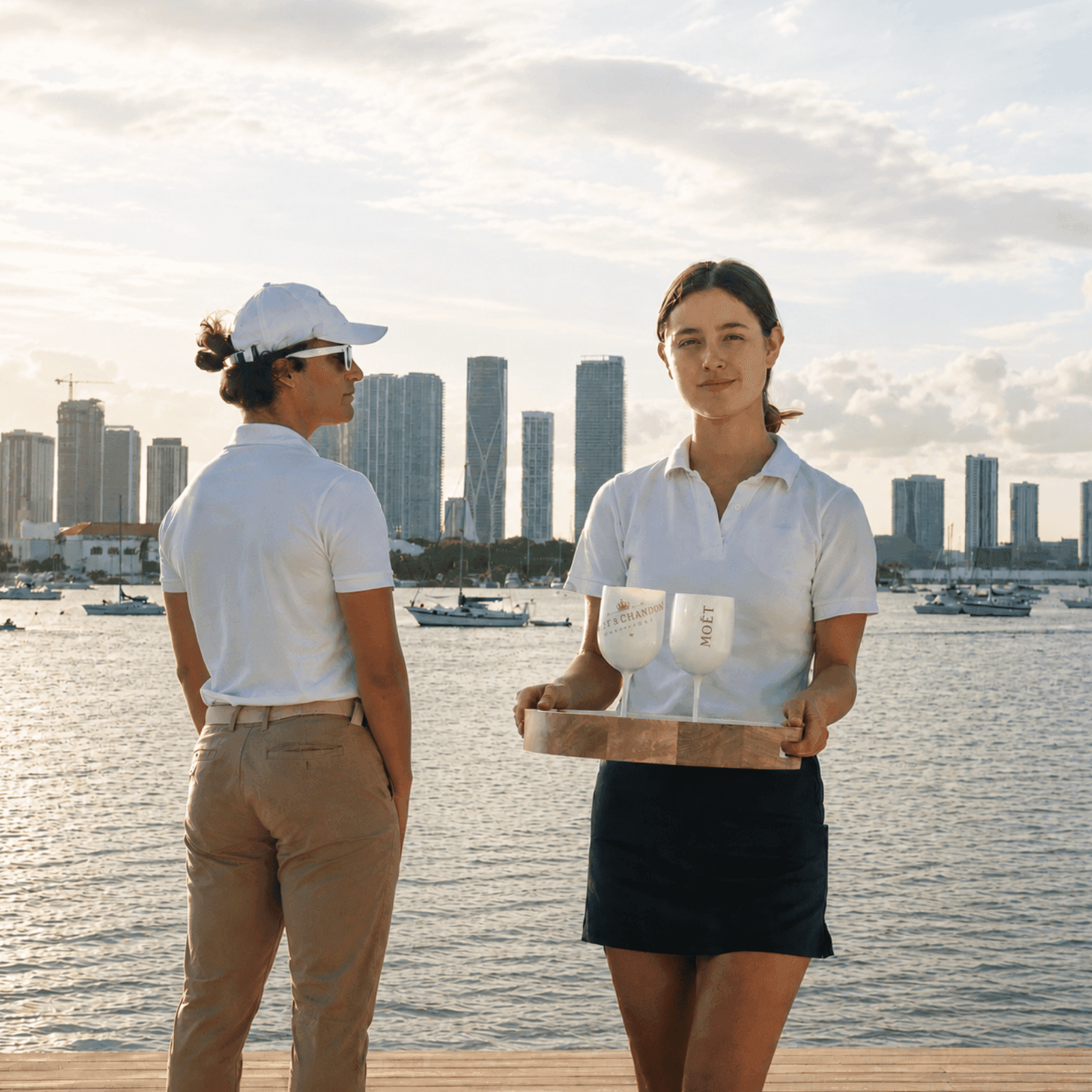 Crown Yachts Miami crew with Miami skyline