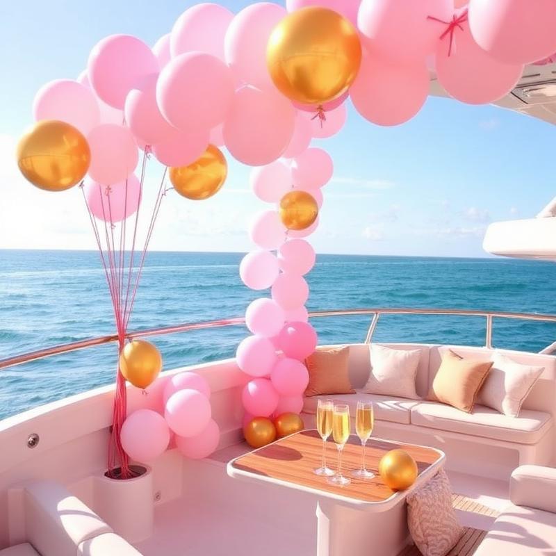 miami bachelorette boat party decorations and setup