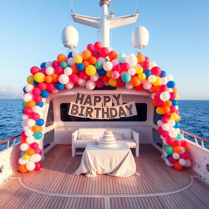 cumpleanos romantico en yate miami para parejas con decoracion de flores y atardecer en biscayne bay
