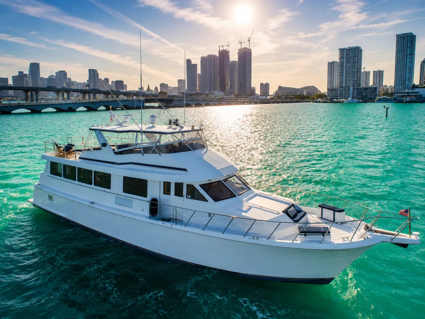Hatteras 80ft Yacht Charter Miami