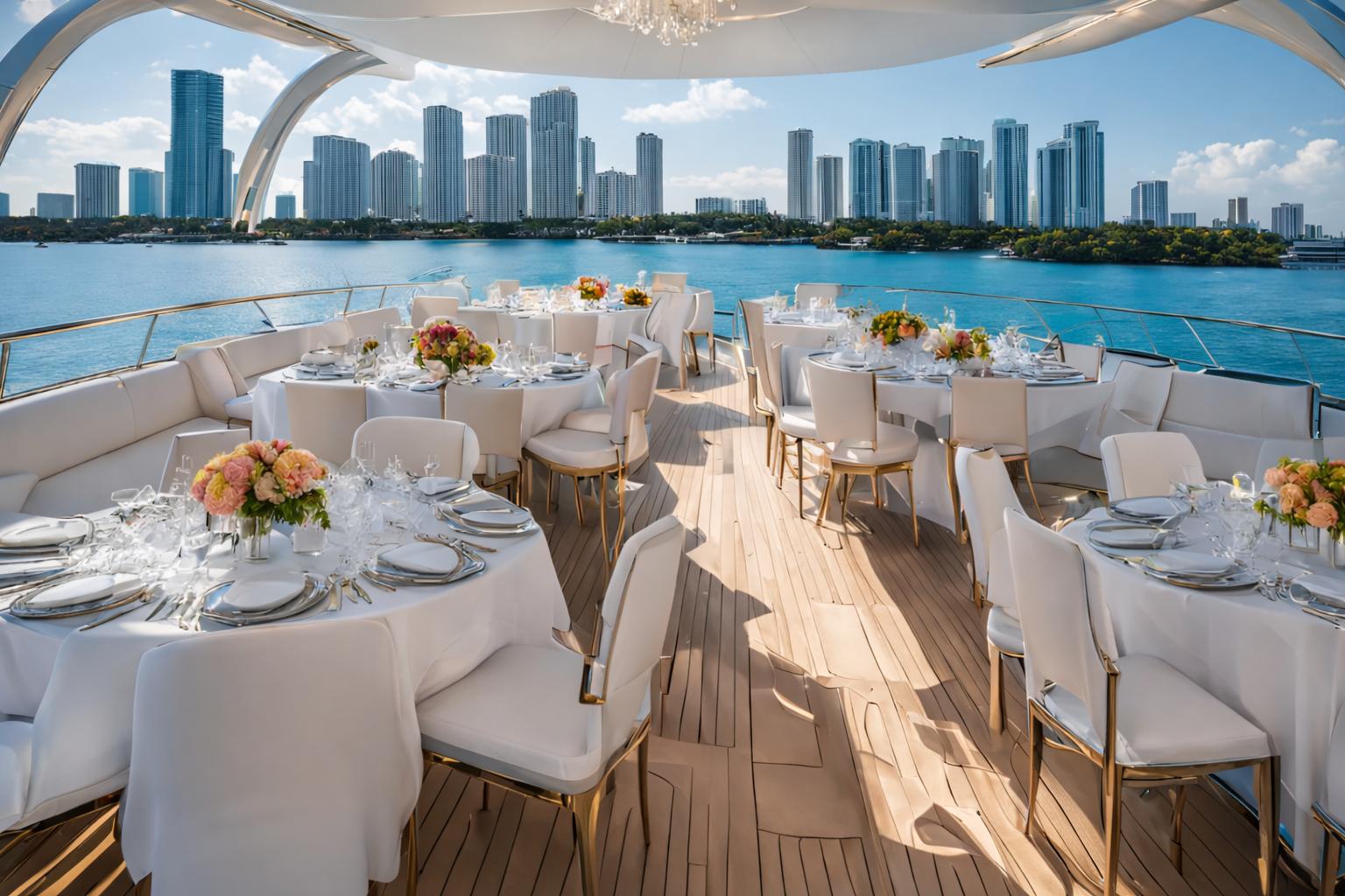Intimate Yacht Wedding Miami intimate wedding on a yacht miami with small ceremony on deck overlooking biscayne bay