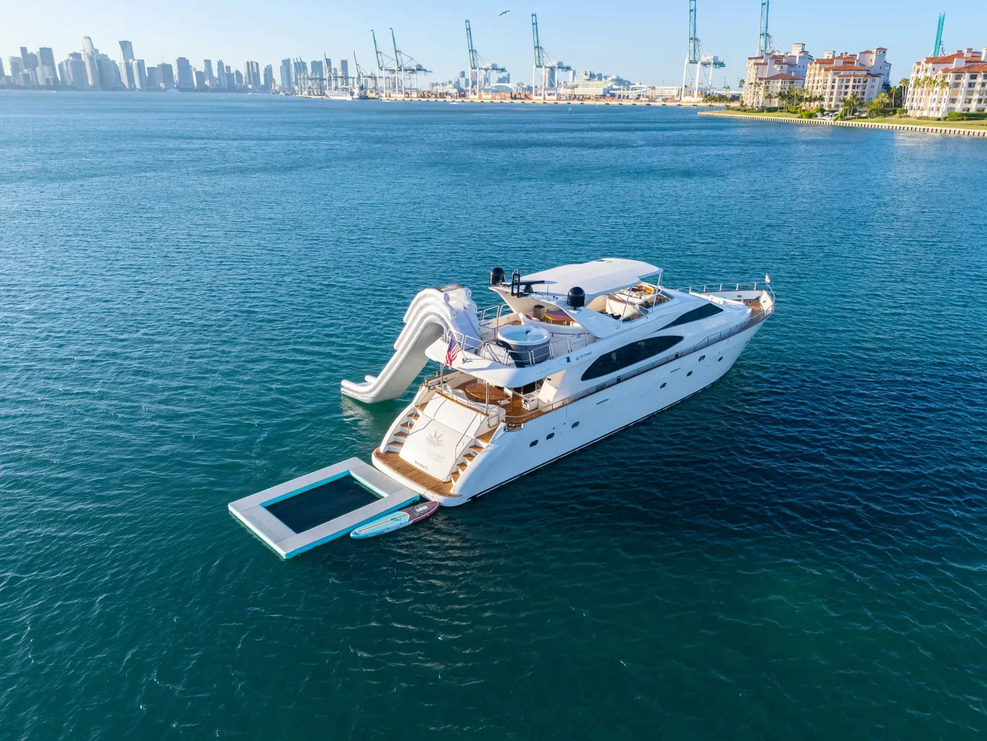 South Beach yacht rental Miami, private charter on Biscayne Bay