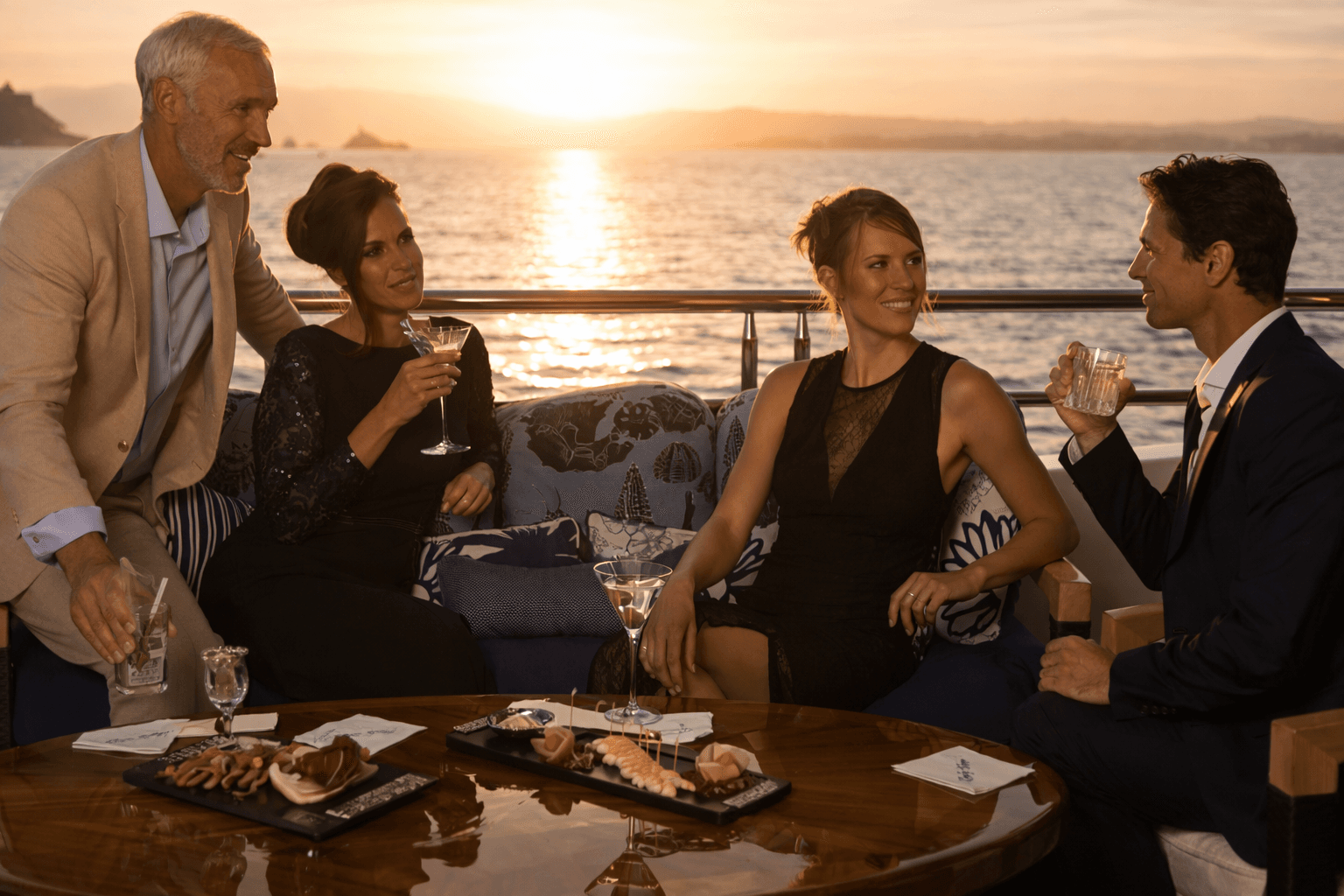 Corporate team enjoying a yacht event in Miami